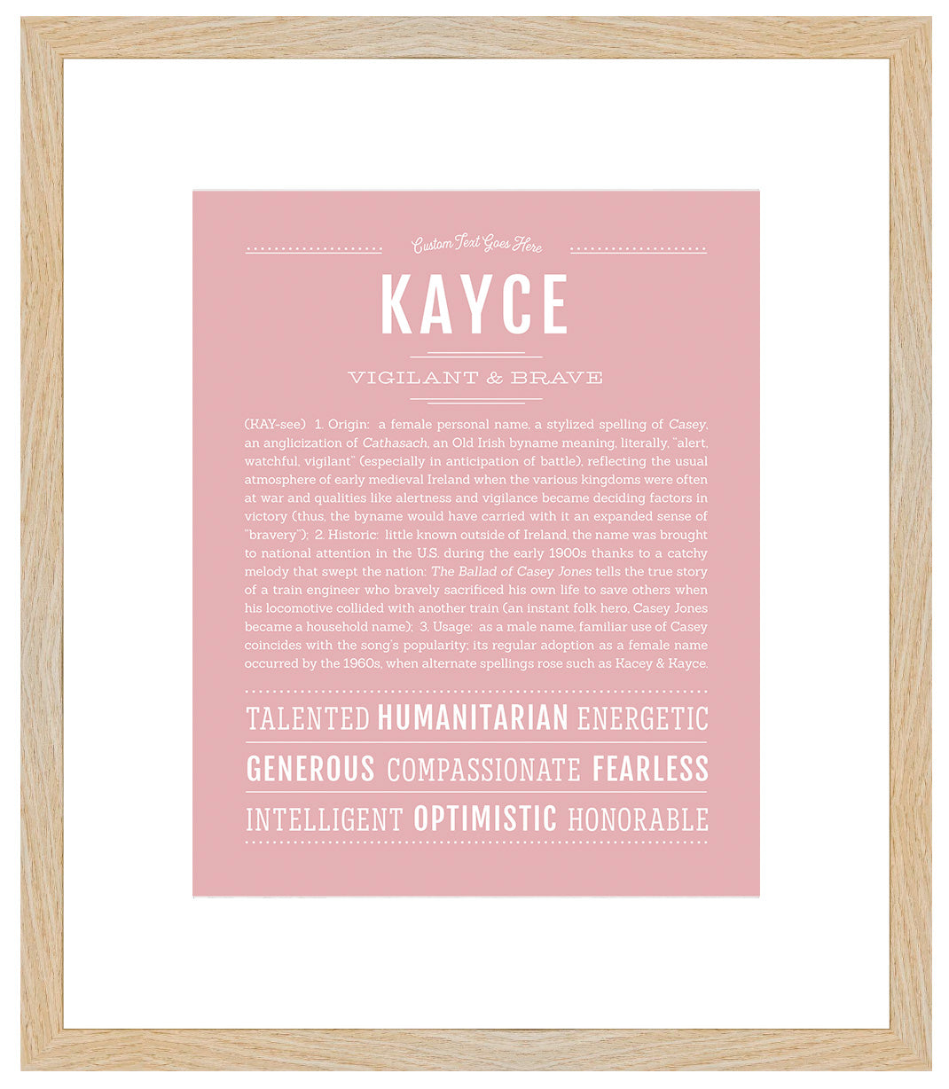 Kayce (male) | Name Art Print