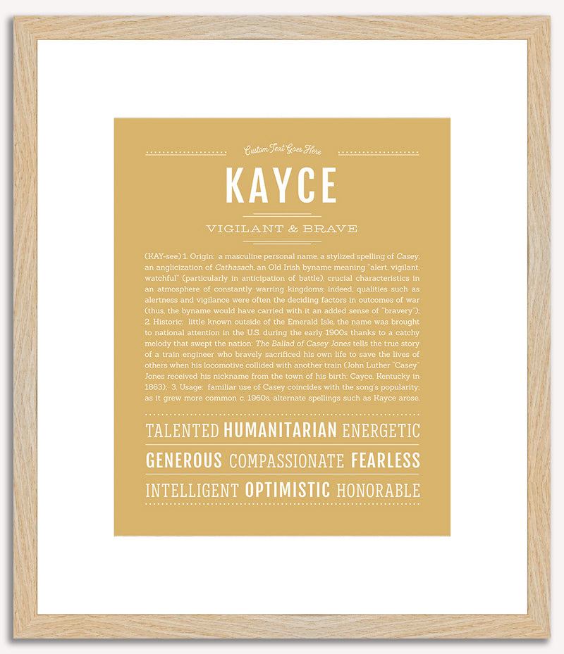 Kayce (male) | Name Art Print