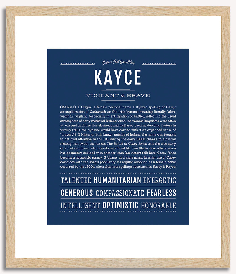 Kayce (female) | Name Art Print