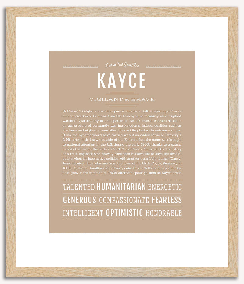 Kayce (male) | Name Art Print