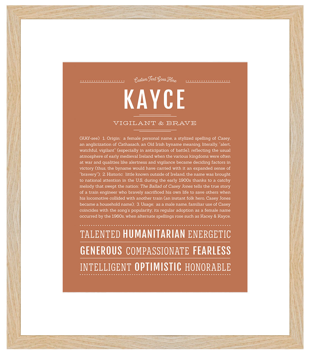 Kayce (female) | Name Art Print