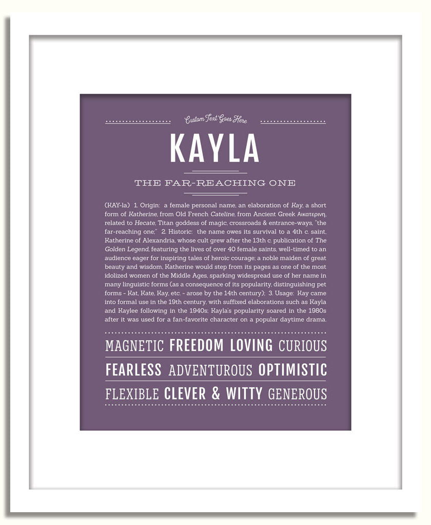 Frame Options | Deep Purple | White Frame, Matted