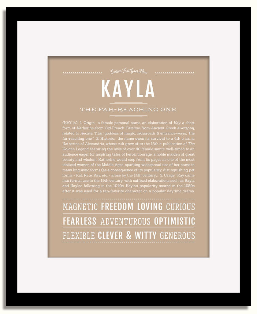 Frame Options | Tan | Black Frame, Matted