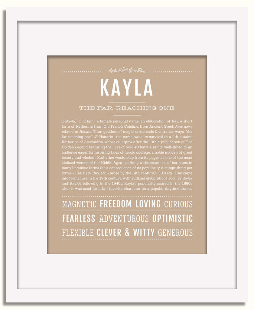 Frame Options | Tan | White Frame, Matted