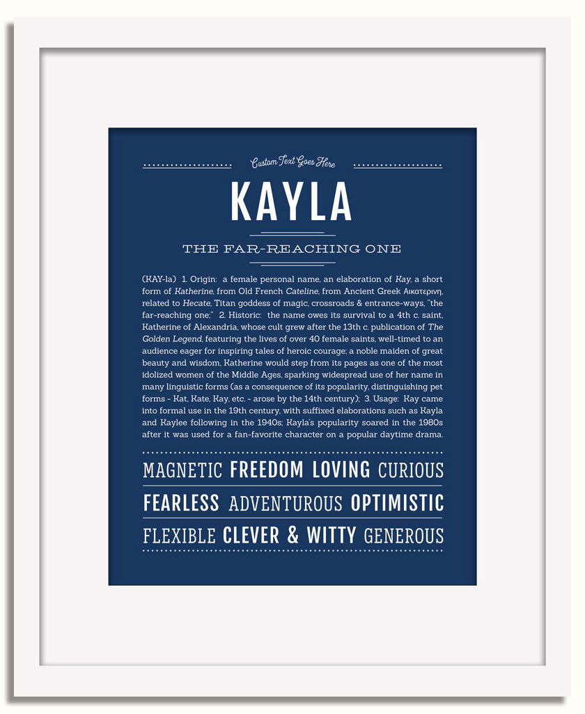 Frame Options | Midnight Blue | White Frame, Matted