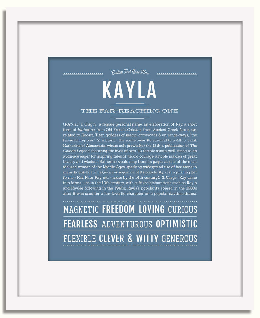 Frame Options | Steele Blue | White Frame, Matted