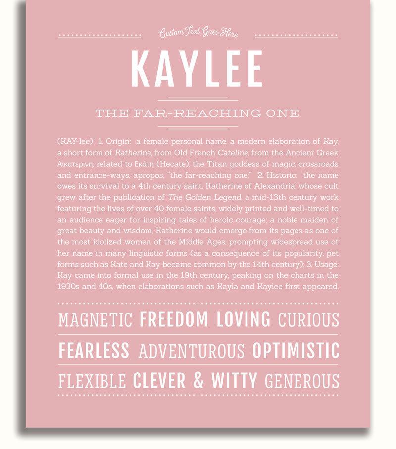 Kaylde Kaylee Light Pink Name Design Faye | Name Art Print – Name Stories
