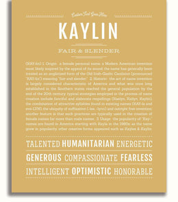 Kaytlin Writing Kaylin | Name Art Print – Name Stories