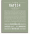 Kayson Personalized Name Meaning Art Prints – Name Stories