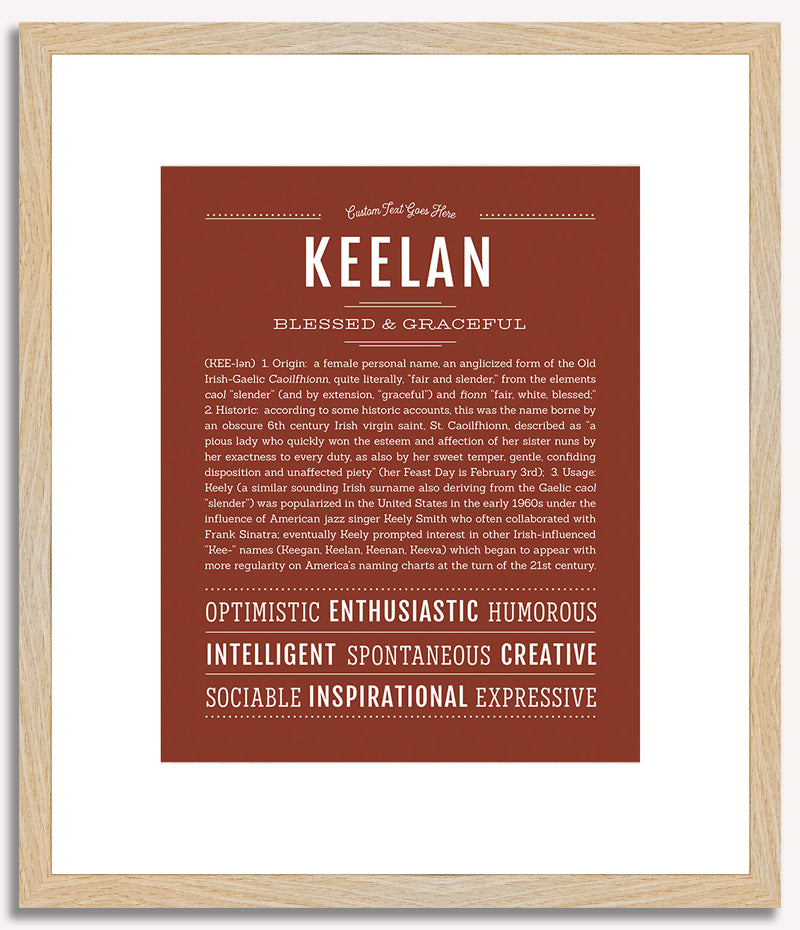 Keelan (female) | Name Art Print