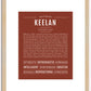 Keelan (male) | Name Art Print