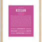 Keelan (male) | Name Art Print