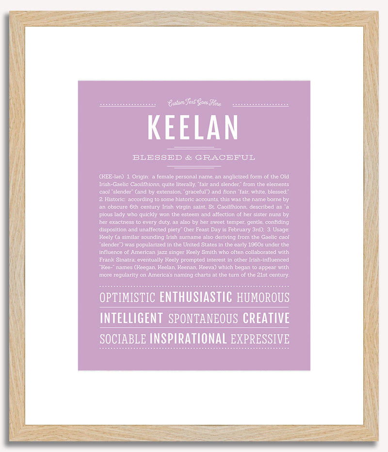 Keelan (female) | Name Art Print