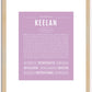 Keelan (male) | Name Art Print