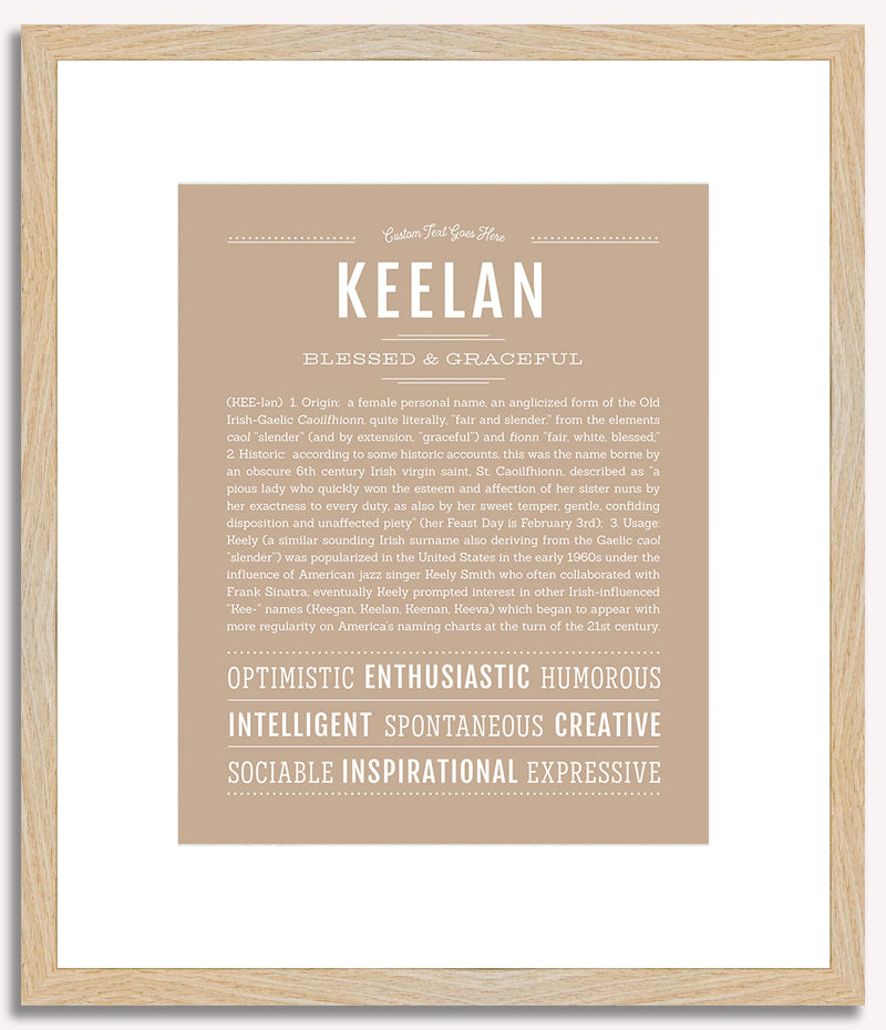 Keelan (female) | Name Art Print