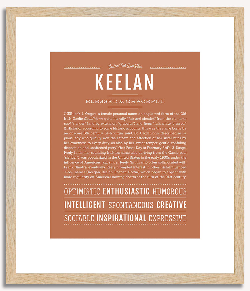 Keelan (female) | Name Art Print