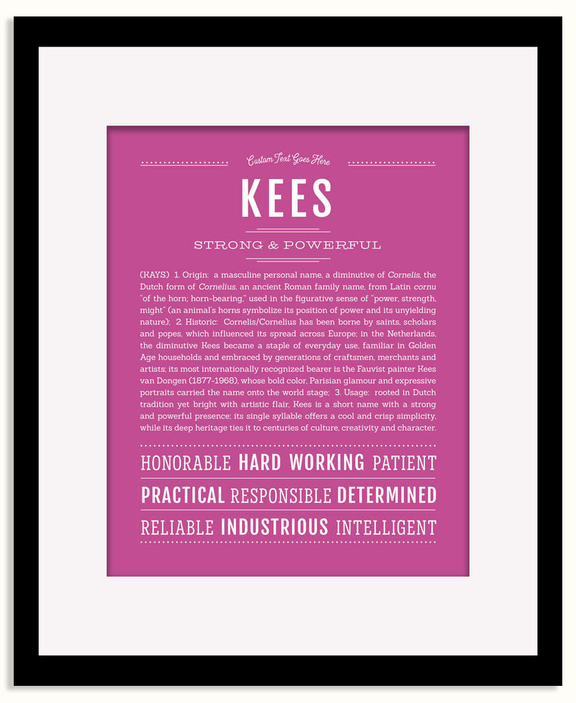 Frame Options | Dark Pink | Black Frame, Matted