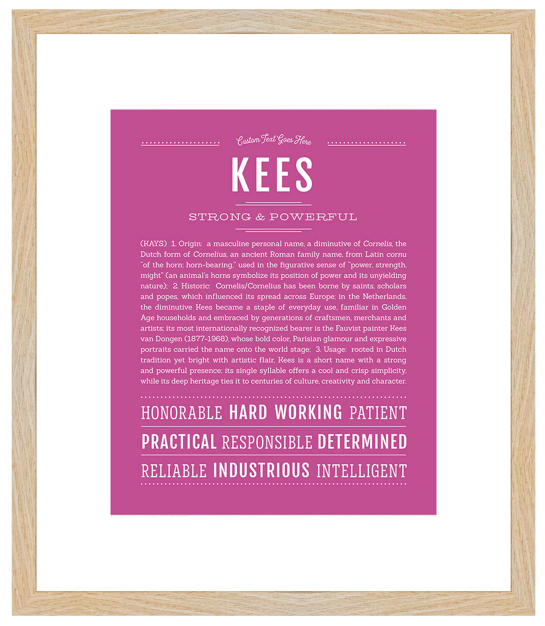 Frame Options | Dark Pink | Maple Frame, Matted