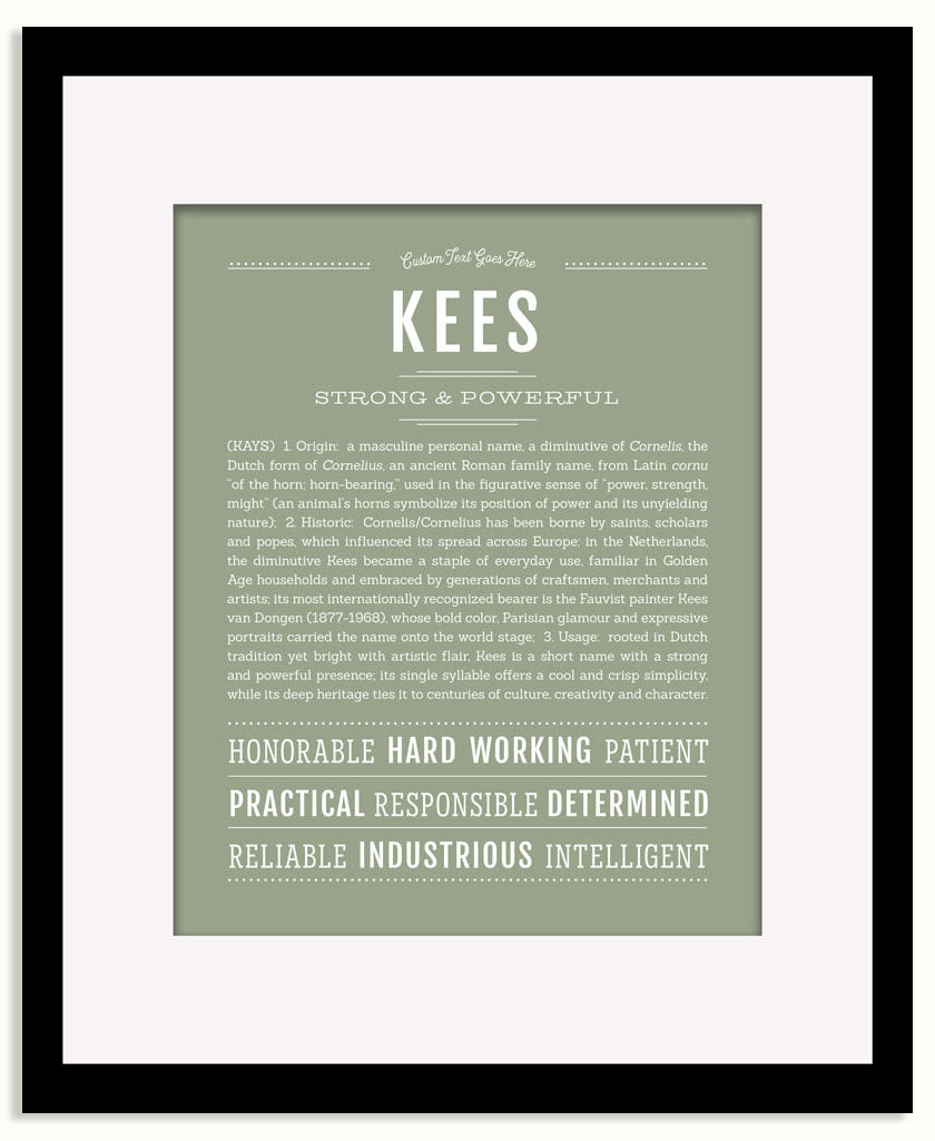 Frame Options | Sage | Black Frame, Matted