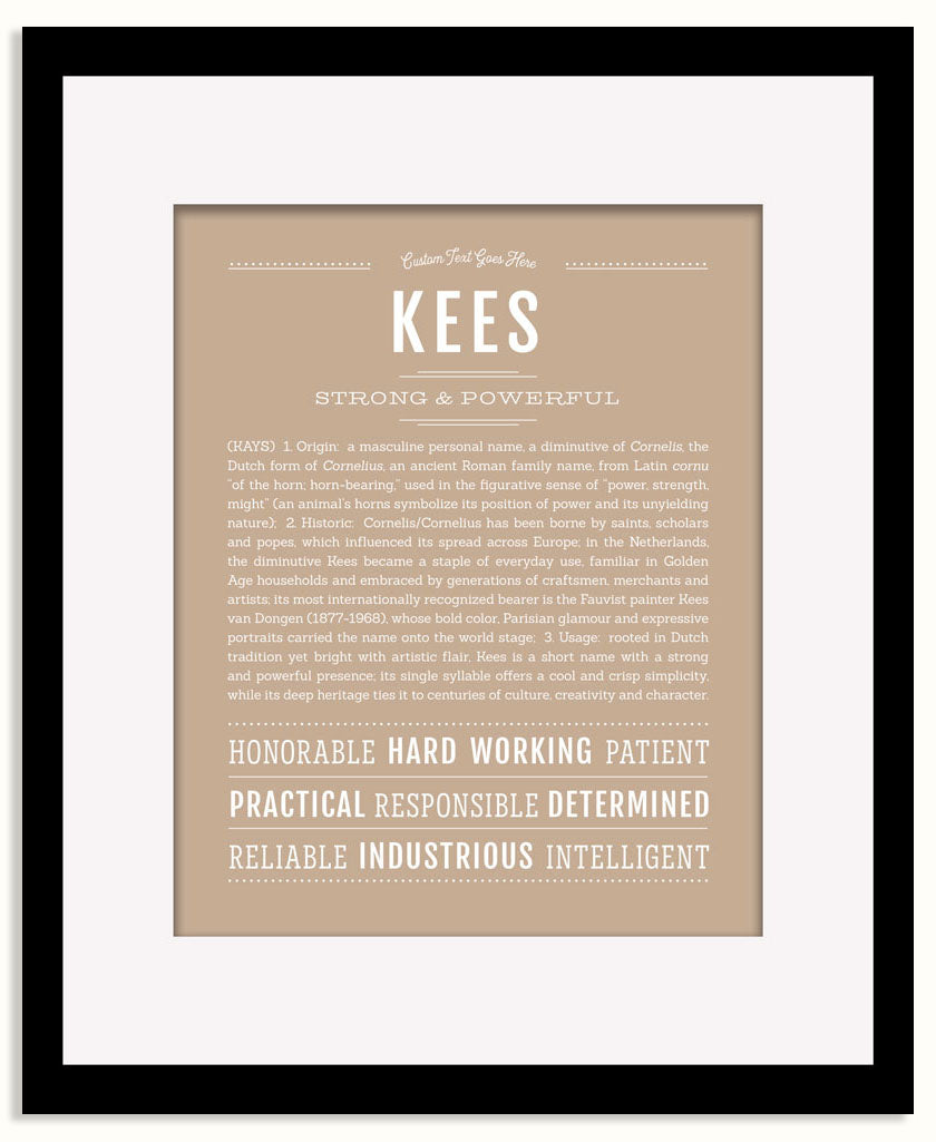 Frame Options | Tan | Black Frame, Matted