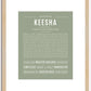 Keesha | Name Art Print