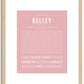 Kelley (female) | Name Art Print