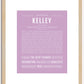 Kelley (female) | Name Art Print