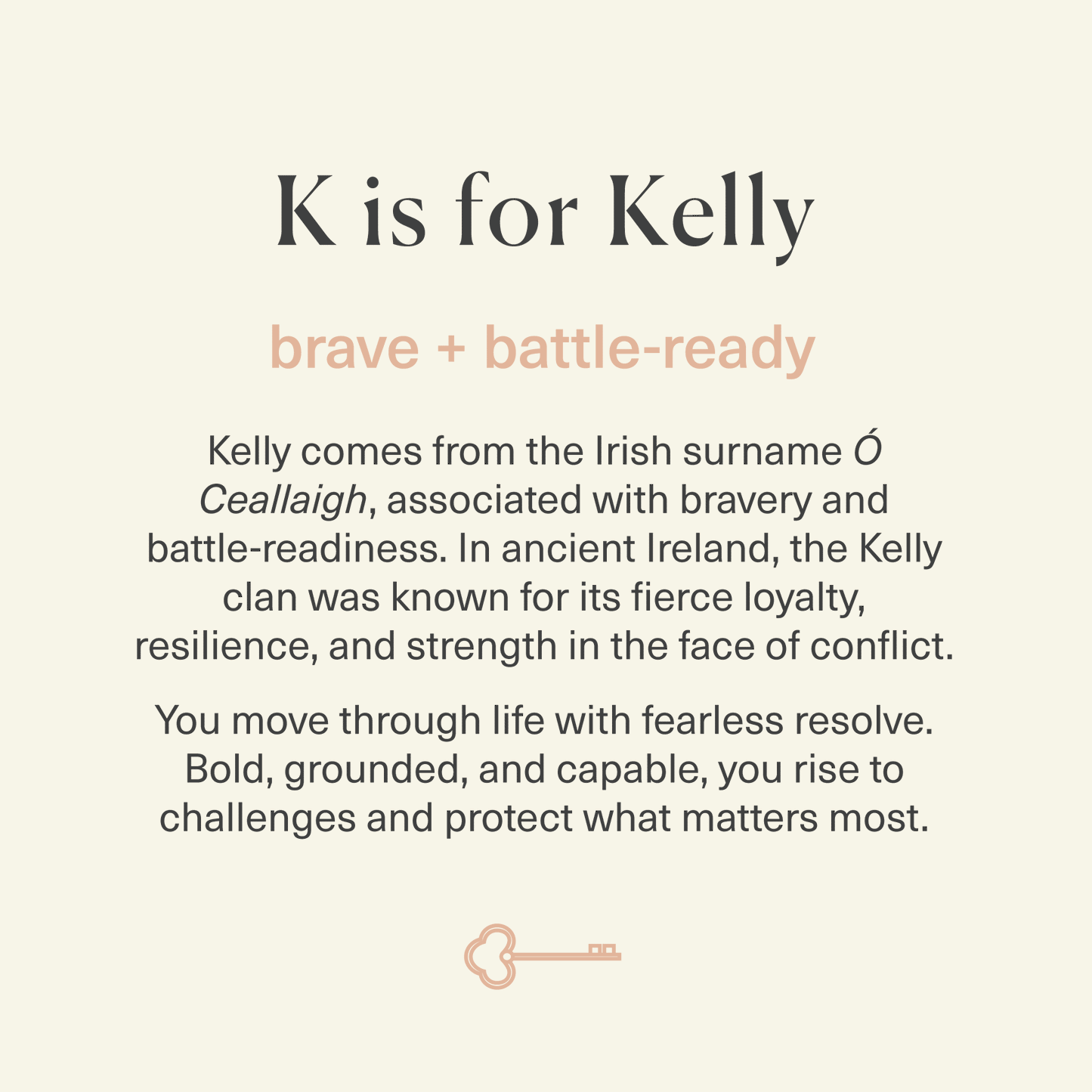 K is for Kelly | Bag Charm