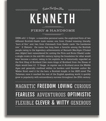 Kenneth | Name Art Print – Name Stories