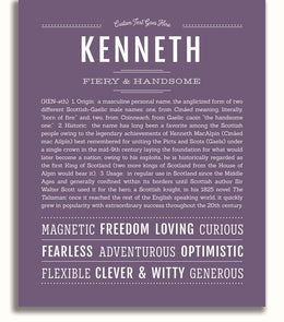 Kenneth Kenneth | Name Art Print – Name Stories