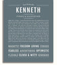 Kenneth Kenneth Personalized Name Meaning Art Prints – Name Stories