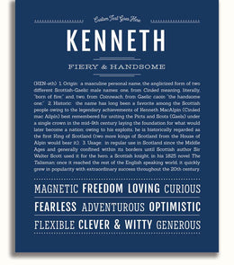 Kenneth | Name Art Print – Name Stories