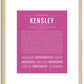 Kensley | Name Art Print