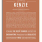 Kenzie Personalized Name Meaning Art Prints – Name Stories