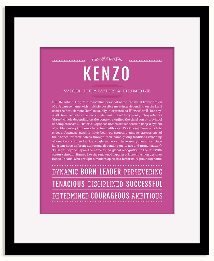 Frame Options | Dark Pink | Black Frame, Matted