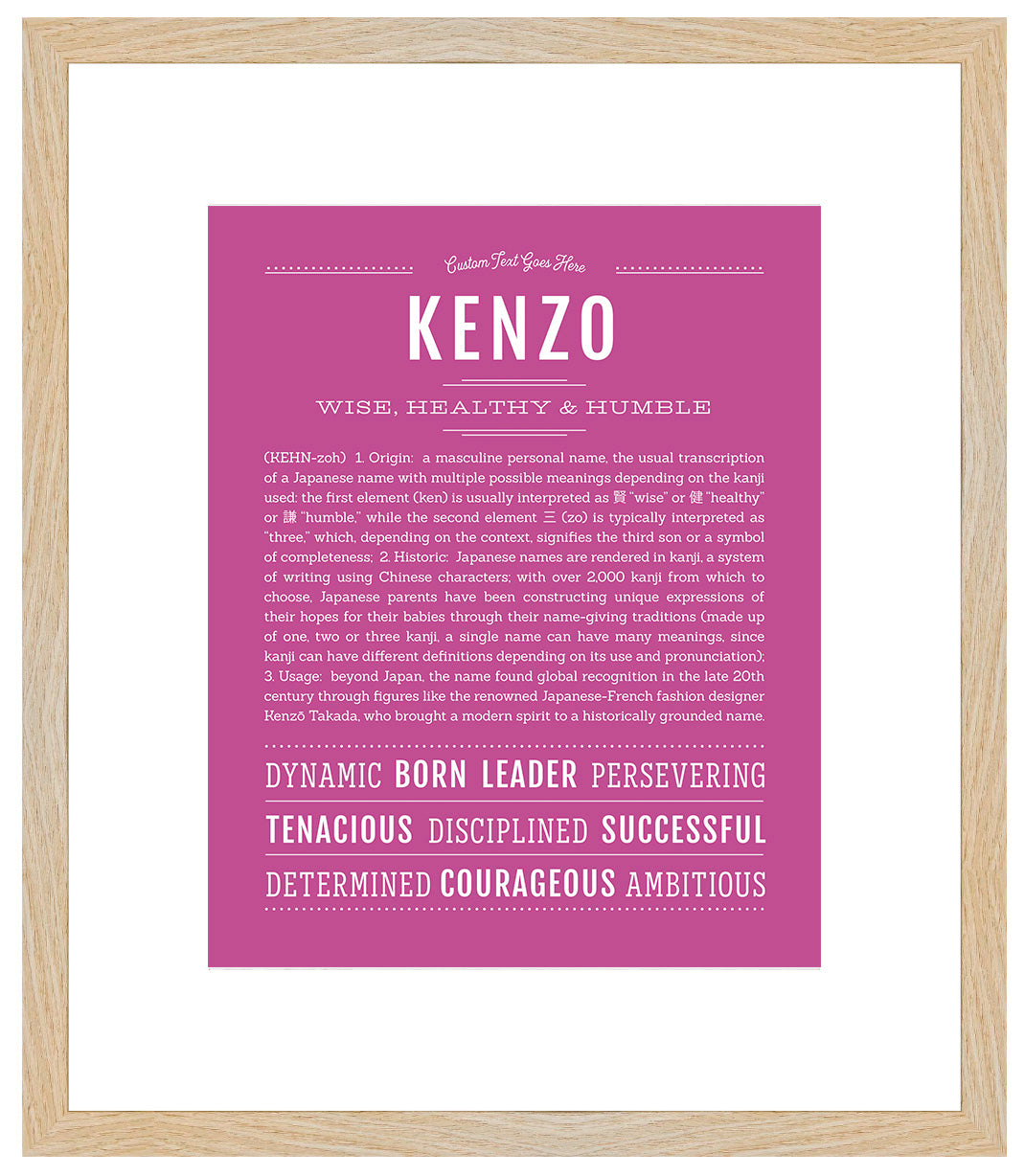 Frame Options | Dark Pink | Maple Frame, Matted