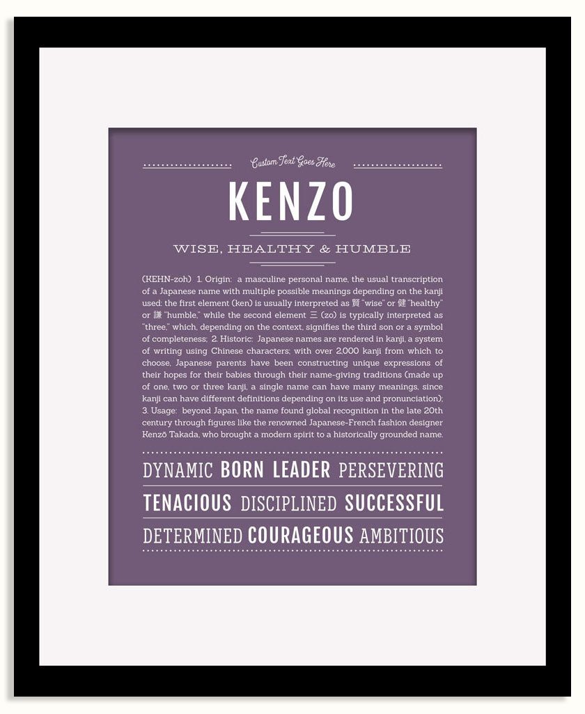 Frame Options | Deep Purple | Black Frame, Matted