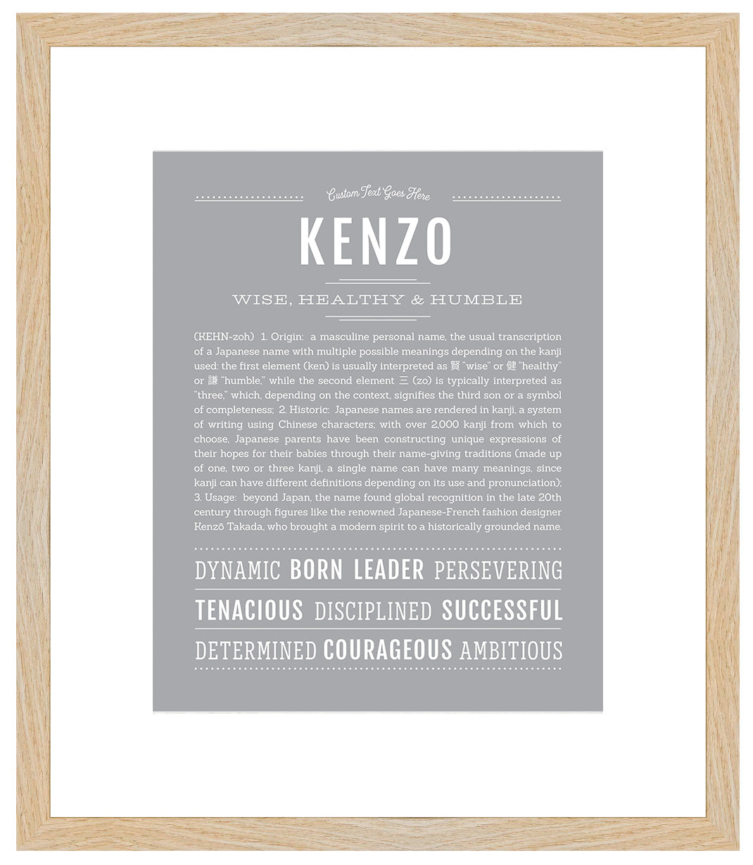 Frame Options | Light Gray | Maple Frame, Matted