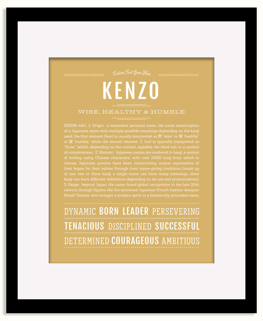 Frame Options | Matte Gold | Black Frame, Matted
