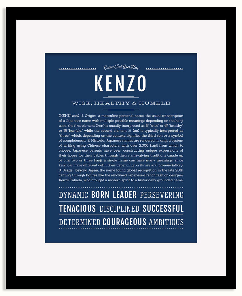 Frame Options | Midnight Blue | Black Frame, Matted
