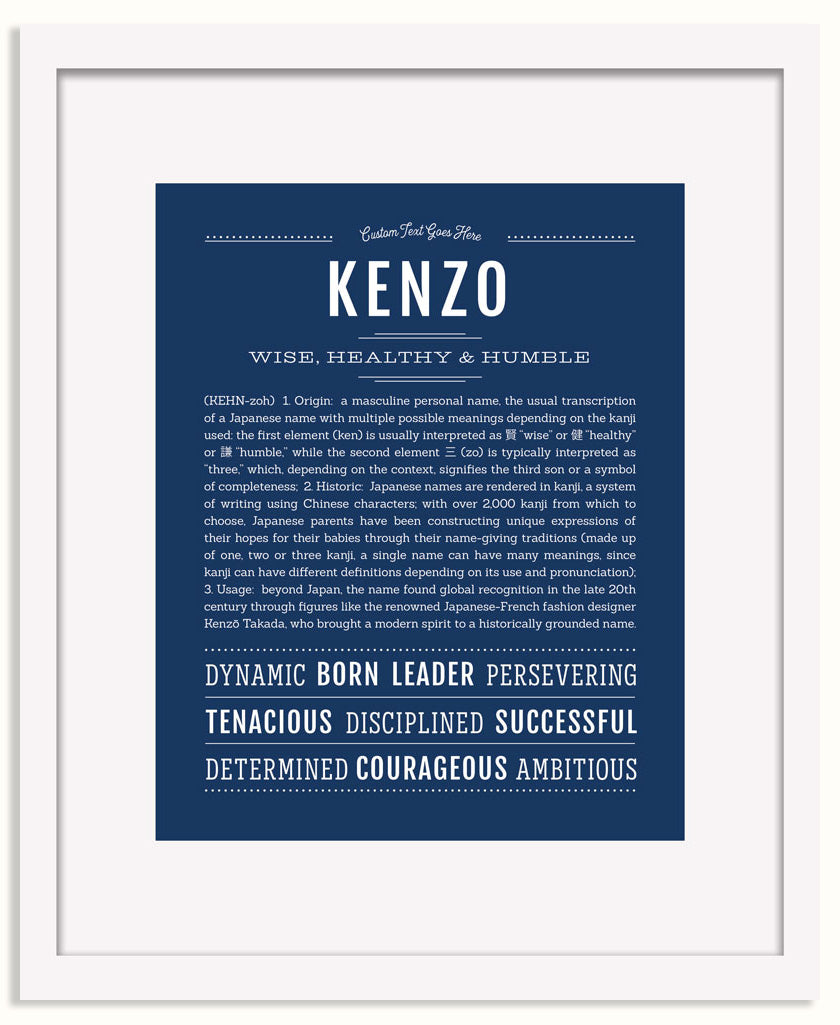 Frame Options | Midnight Blue | White Frame, Matted