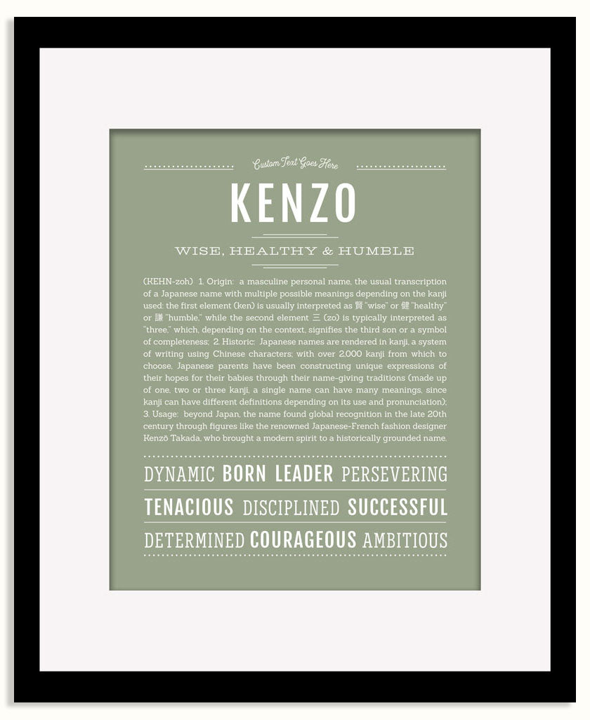Frame Options | Sage | Black Frame, Matted