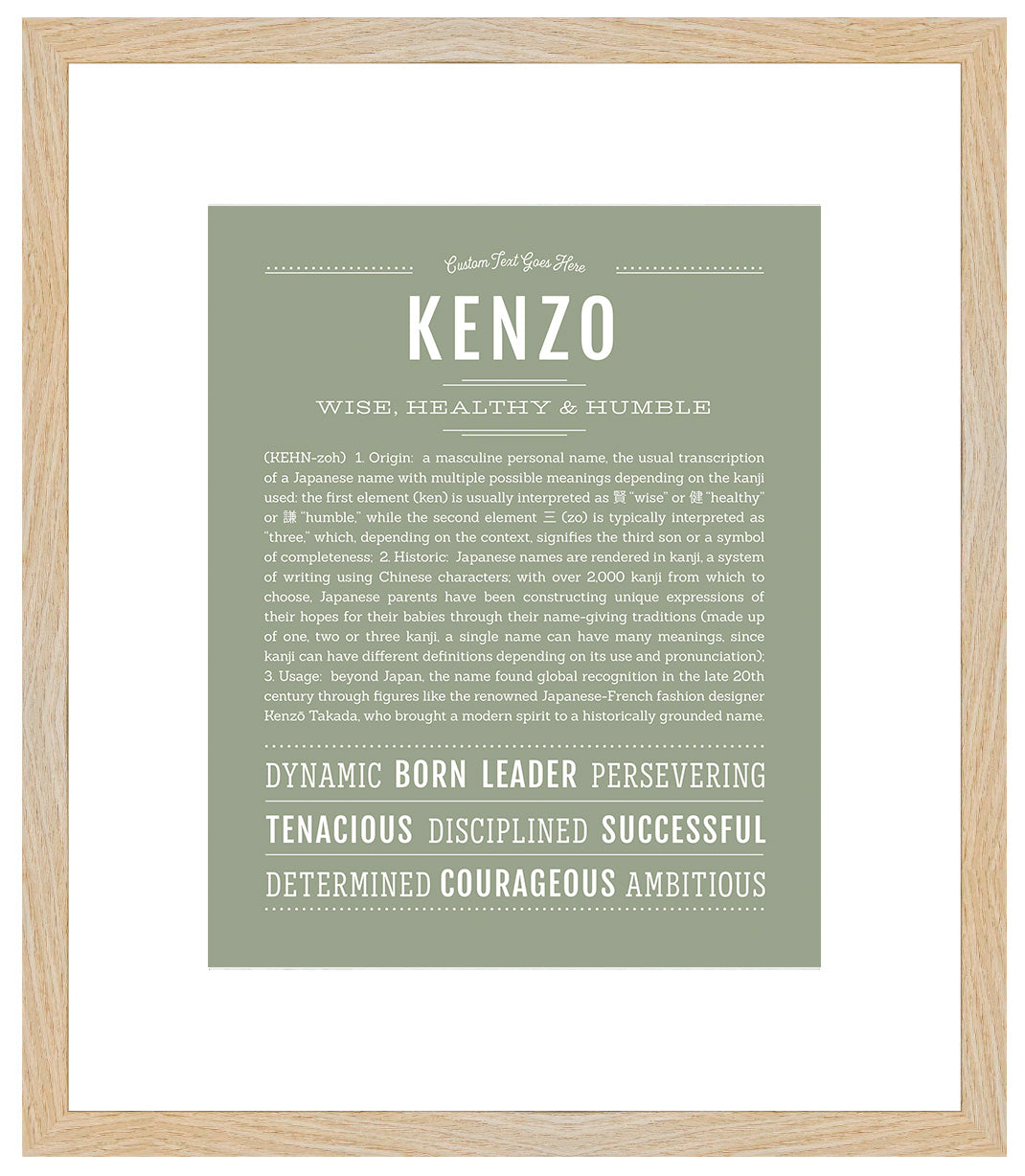 Frame Options | Sage | Maple Frame, Matted