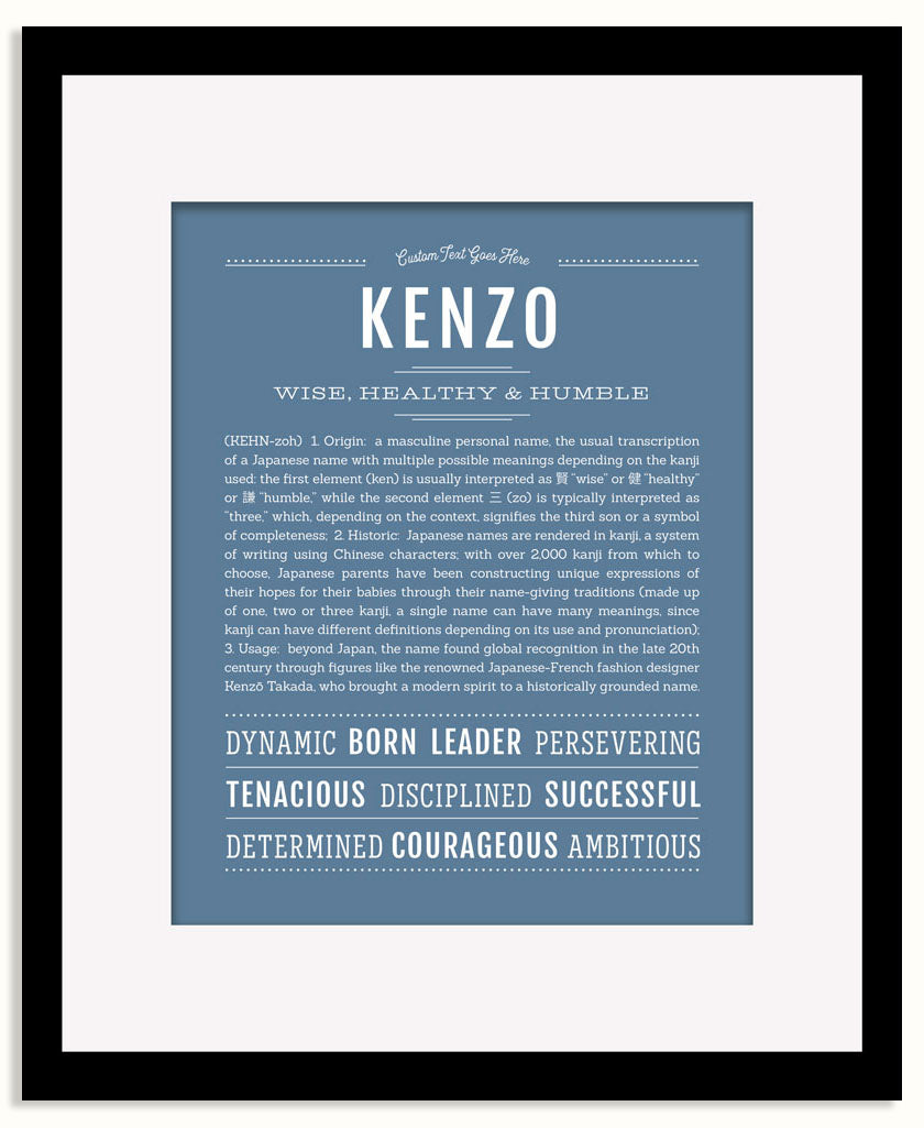 Frame Options | Steele Blue | Black Frame, Matted