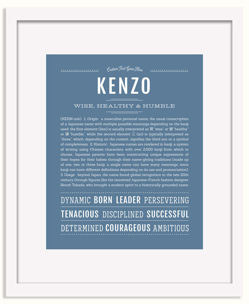 Frame Options | Steele Blue | White Frame, Matted
