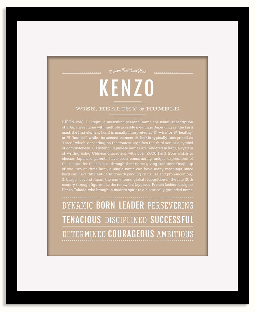 Frame Options | Tan | Black Frame, Matted