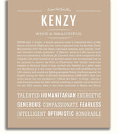 Kenzy Personalized Name Meaning Art Prints – Name Stories