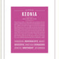 Keonia | Name Art Print