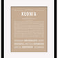 Keonia | Name Art Print
