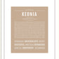 Keonia | Name Art Print